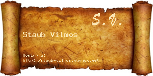 Staub Vilmos névjegykártya